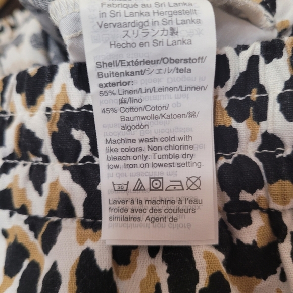 J.Crew Leopard Print Linen Cotton Drawstring Pants With Pockets Size 4 NWOT - Picture 6 of 6
